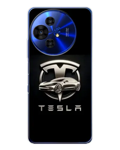 Чехол для TCL 50 NxtPaper с картинкой «Tesla — серебристое авто» Чехол для TCL 50 NxtPaper с картинкой «Tesla — серебристое авто»
