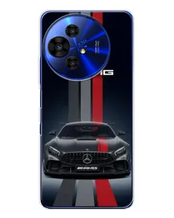 Чехол для TCL 50 NxtPaper с картинкой «Mercedes — белый карбон»