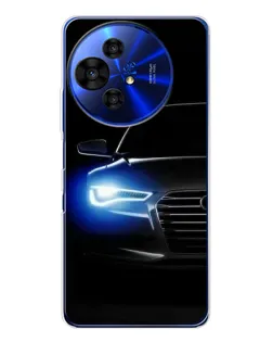 Чехол для TCL 50 NxtPaper с картинкой «Неоновый взгляд Audi»