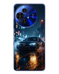Чехол для TCL 50 NxtPaper с картинкой «Ночной город и Audi»