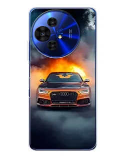 Чехол для TCL 50 NxtPaper с картинкой «Audi в огненном дыму»