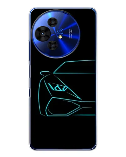Чехол для TCL 50 NxtPaper с картинкой «Голубой силуэт Lamborghini»