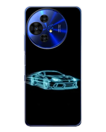 Чехол для TCL 50 NxtPaper с картинкой «Неоновый контур Lamborghini»