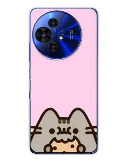 Чехол для TCL 50 NxtPaper с картинкой «Pusheen и печенье»