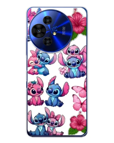 Чехол для TCL 50 NxtPaper с картинкой «Стикеры Stitch и Angel»