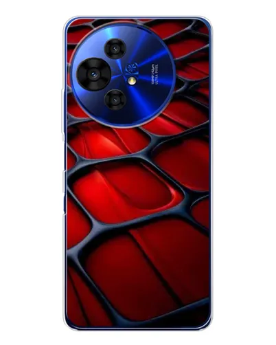 Чехол для TCL 50 NxtPaper с картинкой «Красная глянцевая сетка»