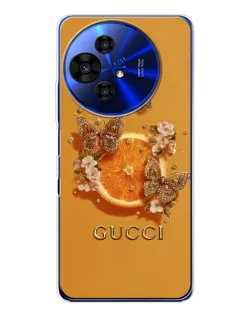 Чехол для TCL 50 Pro NxtPaper с картинкой «Gucci — золотые бабочки»