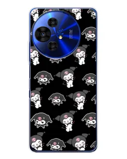 Чехол для TCL 50 Pro NxtPaper с картинкой «Черный паттерн Kuromi»