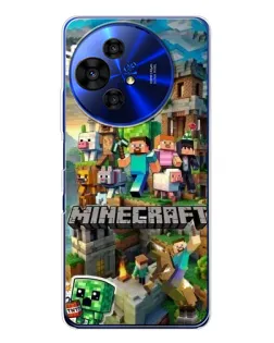 Чехол для TCL 50 Pro NxtPaper с картинкой «Замок Minecraft»