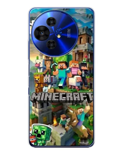 Чехол для TCL 50 Pro NxtPaper с картинкой «Замок Minecraft»