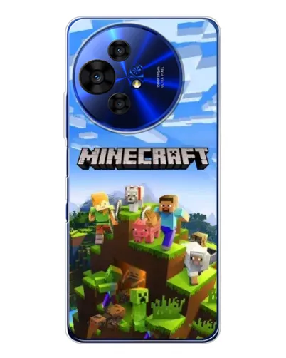 Чехол для TCL 50 Pro NxtPaper с картинкой «Minecraft классический мир»