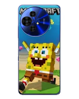 Чехол для TCL 50 Pro NxtPaper с картинкой «Губка Боб Minecraft» Чехол для TCL 50 Pro NxtPaper с картинкой «Губка Боб Minecraft»