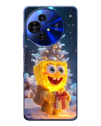 Чехол для TCL 50 Pro NxtPaper с картинкой «Рождественский Спанч Боб»