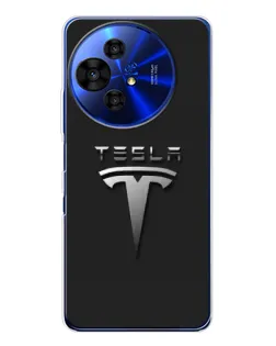 Чехол для TCL 50 Pro NxtPaper с картинкой «Стальной логотип Tesla»
