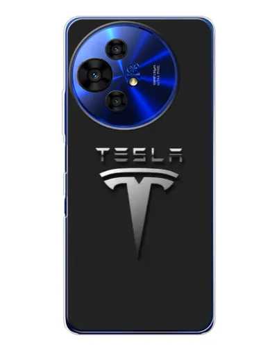 Чехол для TCL 50 Pro NxtPaper с картинкой «Стальной логотип Tesla» Чехол для TCL 50 Pro NxtPaper с картинкой «Стальной логотип Tesla»