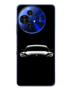 Чехол для TCL 50 Pro NxtPaper с картинкой «Фары Tesla Night»