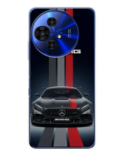 Чехол для TCL 50 Pro NxtPaper с картинкой «Mercedes — белый карбон»