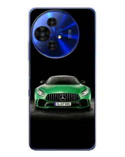 Чехол для TCL 50 Pro NxtPaper с картинкой «Mercedes — неоновый лого»