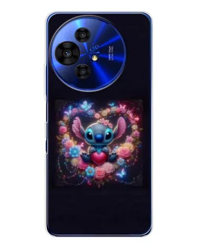 Чехол для TCL 50 Pro NxtPaper с картинкой «Stitch в цветах»