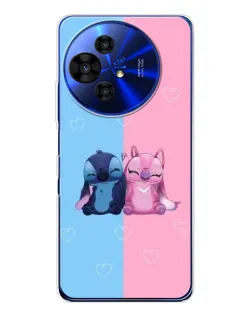 Чехол для TCL 50 Pro NxtPaper с картинкой «Stitch и Angel Love»