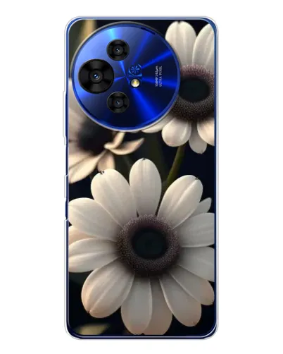 Чехол для TCL 50 Pro NxtPaper с картинкой «Белые маргаритки макро»