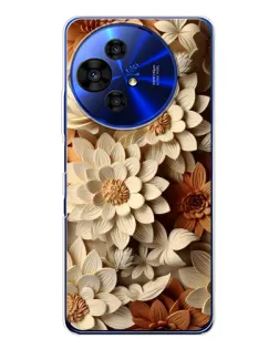 Чехол для TCL 50 Pro NxtPaper с картинкой «Бежевый флористический декор»