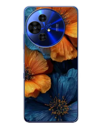 Чехол для TCL 50 Pro NxtPaper с картинкой «Яркая сине-оранжевая флора» Чехол для TCL 50 Pro NxtPaper с картинкой «Яркая сине-оранжевая флора»