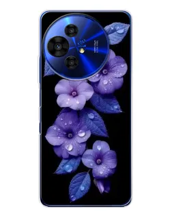 Чехол для TCL 50 Pro NxtPaper с картинкой «Фиолетовые цветы с росою»