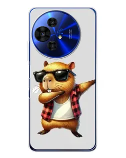 Чехол для TCL 50 Pro NxtPaper с картинкой «Капибара рэпер даб»