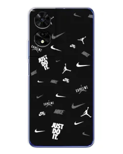 Чехол для TCL 505 с картинкой «Nike Black Pattern»