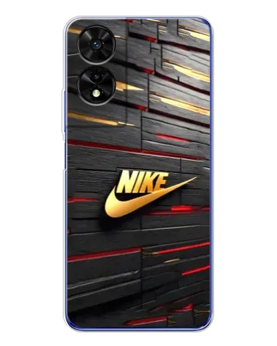 Чехол для TCL 505 с картинкой «Золотой Nike на металле»