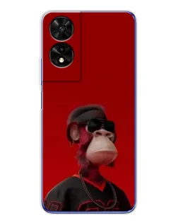Чехол для TCL 505 с картинкой «Bored Ape в красном» Чехол для TCL 505 с картинкой «Bored Ape в красном»