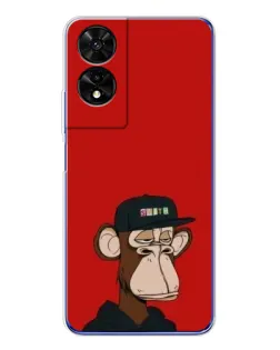 Чехол для TCL 505 с картинкой «Bored Ape — красный фон» Чехол для TCL 505 с картинкой «Bored Ape — красный фон»