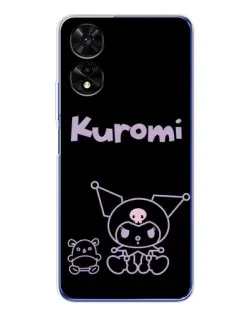 Чохол для TCL 505 з картинкою «Kuromi — чорний мінімалізм»