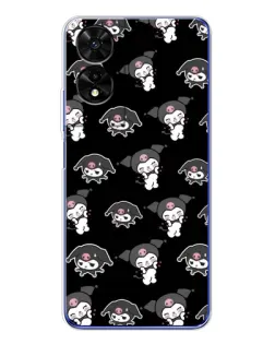 Чохол для TCL 505 з картинкою «Чорний паттерн Kuromi»