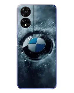 Чехол для TCL 505 с картинкой «Логотип BMW — лед»