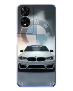 Чехол для TCL 505 с картинкой «BMW в белом дыму»