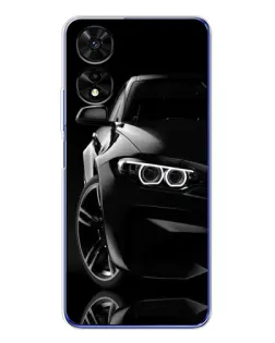 Чехол для TCL 505 с картинкой «Черная BMW — профиль»