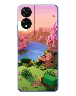 Чохол для TCL 505 з картинкою «Рожеве дерево Minecraft»