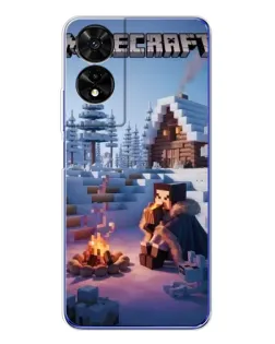 Чохол для TCL 505 з картинкою «Зимовий Minecraft»