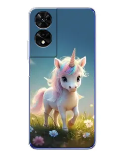 Чехол для TCL 505 с картинкой «Единорог на поляне»