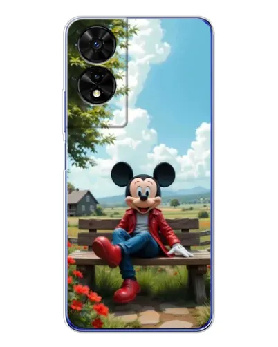 Чехол для TCL 505 с картинкой «Микки на скамейке»