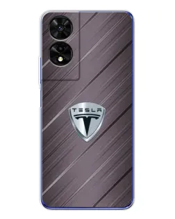 Чохол для TCL 505 з картинкою «Металева текстура Tesla»