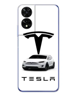 Чохол для TCL 505 з картинкою «Tesla White Style»