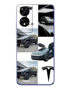 Чохол для TCL 505 з картинкою «Колаж Cybertruck Tesla»