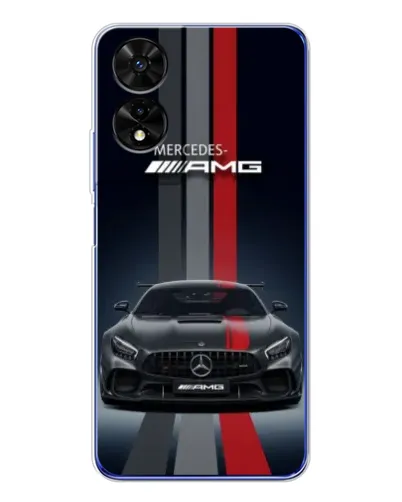 Чехол для TCL 505 с картинкой «Mercedes — белый карбон»