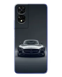 Чехол для TCL 505 с картинкой «Mercedes на черном»