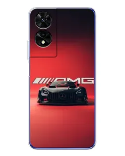 Чехол для TCL 505 с картинкой «Mercedes AMG — красная линия»