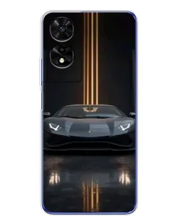 Чохол для TCL 505 з картинкою «Lamborghini золоті лінії»