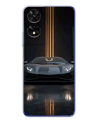 Чохол для TCL 505 з картинкою «Lamborghini золоті лінії»